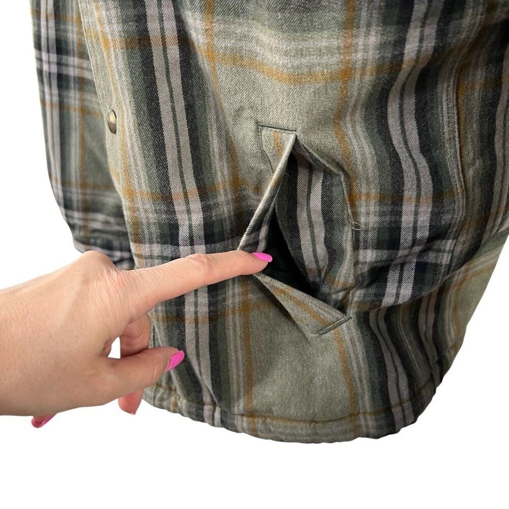 Carhartt Men's Relaxed Fit Plaid Flannel Shirt Sherpa Lined Shirt Jacket Size S - Picture 6 of 10